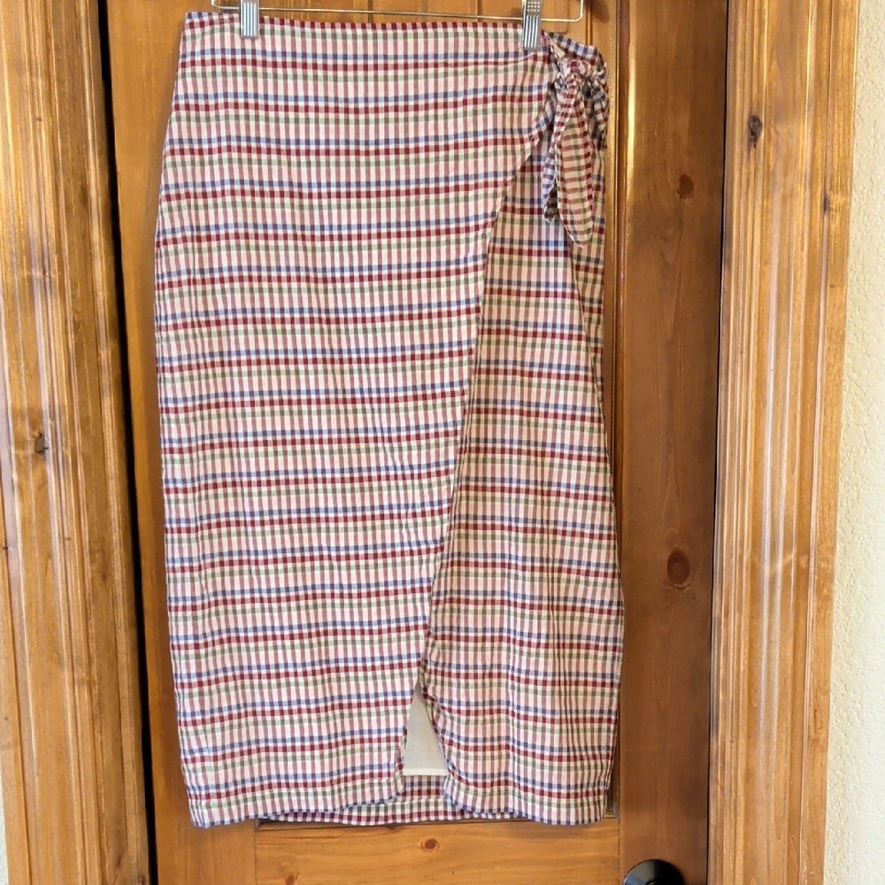 Madewell Multicolor Check Pencil Skirt